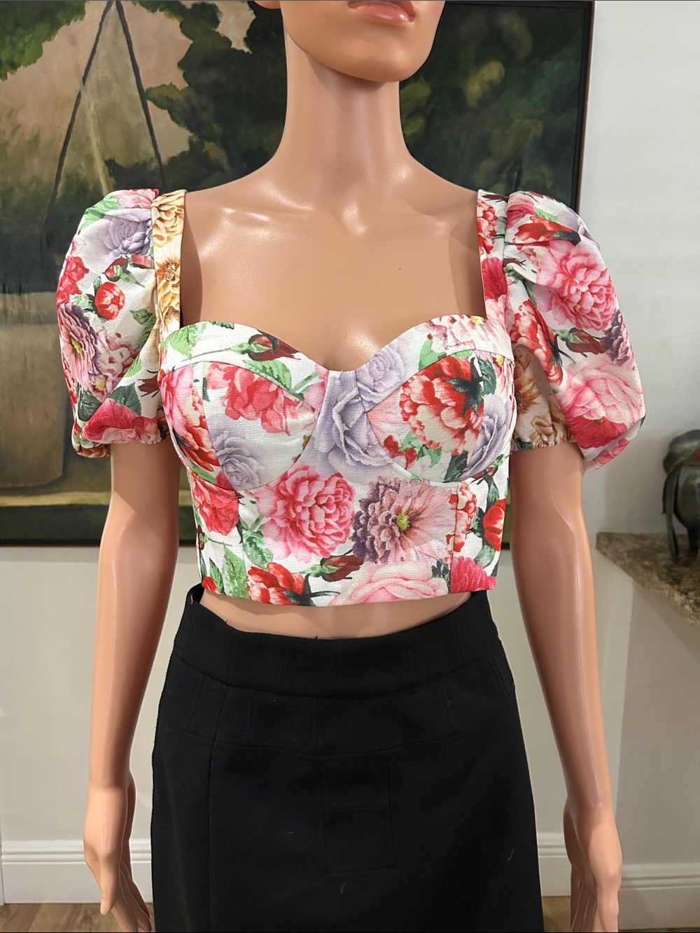 ELAMEF floral corset crop top